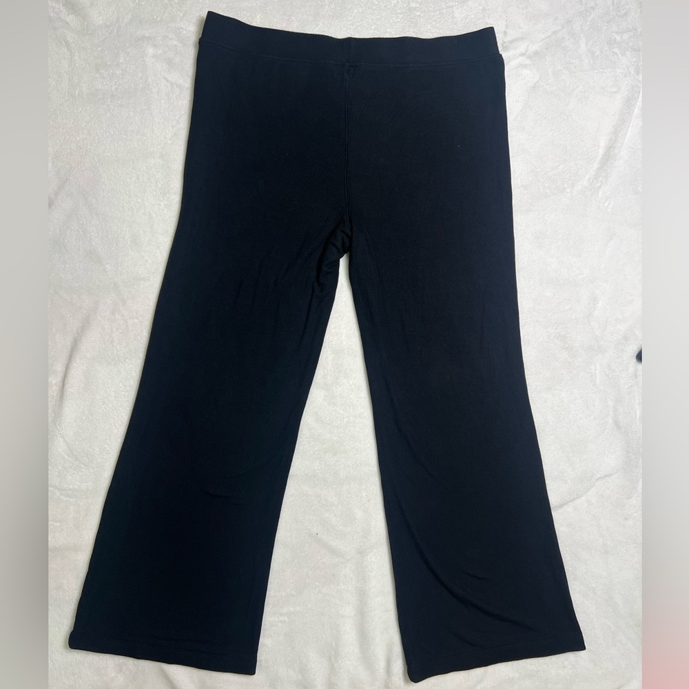Banana Republic Ribbed Black Wide Leg Stretch Pants